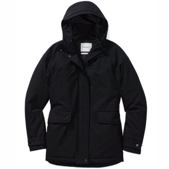 Aritzia Hooded Black Puffer Coat Community Size Small Biko Winter‎ Coat Puffer S - Picture 1 of 8